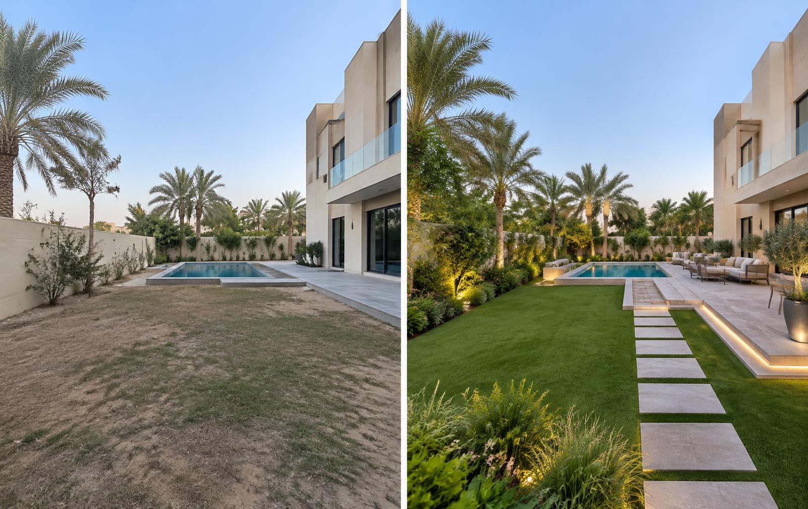 Garden transformation for a Dubai villa